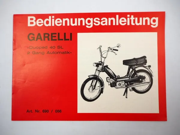 Original Garelli Duoped 40 SL 2 Gang Automatik Mofa Bedienungsanleitung 1977