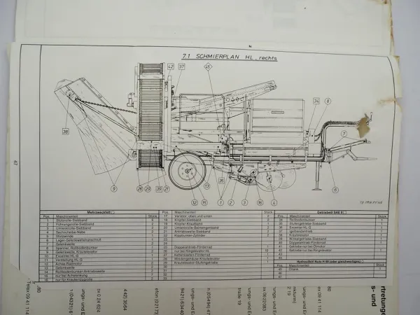 Original Grimme MK700 HL750 Kartoffel Vollernter Betriebsanleitung ca. 1981