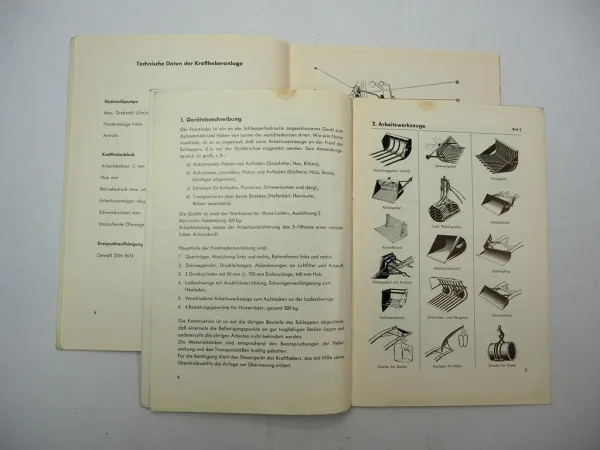 Original Güldner A4M A4MS Kraftheber Frontlader Betriebsanleitung 1960