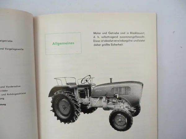 Original Güldner AB Schlepper mit Motor 2BS Betriebsanleitung Wartung 1959