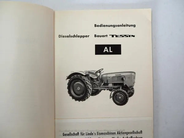 Original Güldner AL Tessin Schlepper m. Motor 2LD Betriebsanleitung Wartung 1961