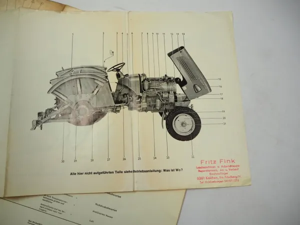 Original Güldner G30 G30S Schlepper Betriebsanleitung Übersicht Schmierplan