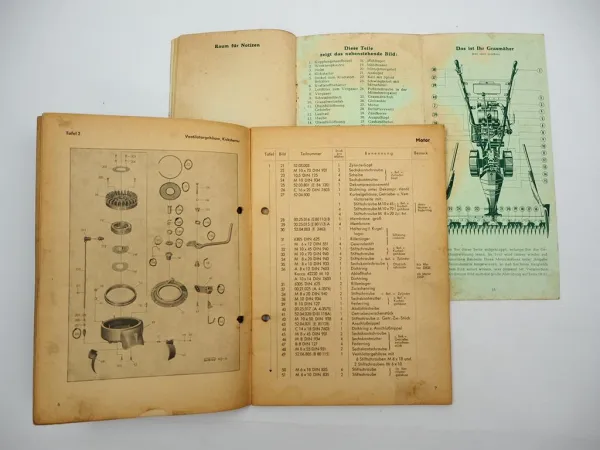 Original Gutbrod RR4 Motormäher Betriebsanleitung Ersatzteilliste 1951/54