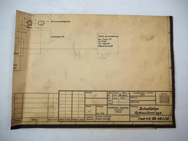 Original Hanomag Brillant 610 620 Robust 810 820 Hydraulikplan 1966