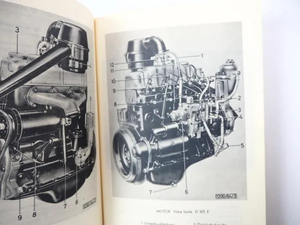 Original Hanomag D301 E W Dieselmotor Betriebsanleitung Wartung 1964