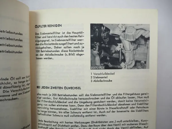 Original Hanomag D301 E W Dieselmotor Betriebsanleitung Wartung 1964