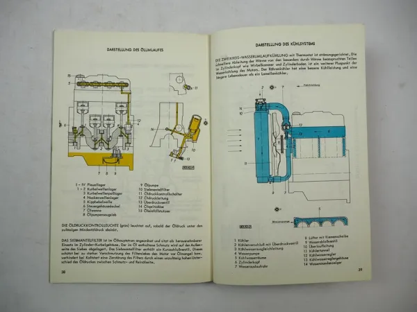 Original Hanomag D301 E W Dieselmotor Betriebsanleitung Wartung 1964
