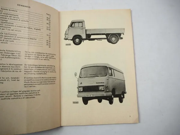 Original Hanomag F20 F25 F30 F35 Transporter Betriebsanleitung 1968