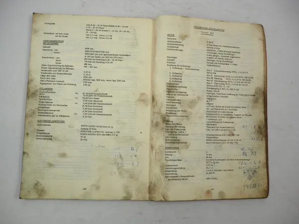 Original Hanomag Radschlepper Technische Daten 1965