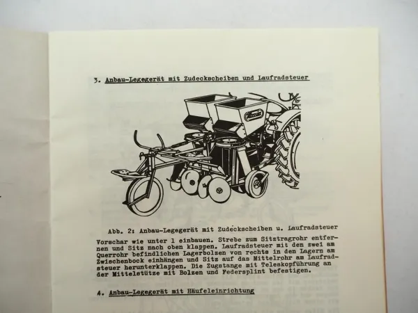 Original Hassia ELH Anbau Legegerät Betriebsanleitung Ersatzteilliste