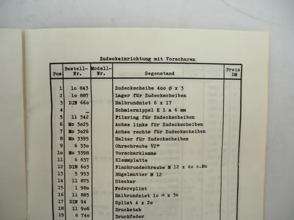 Original Hassia ELH Anbau Legegerät Betriebsanleitung Ersatzteilliste
