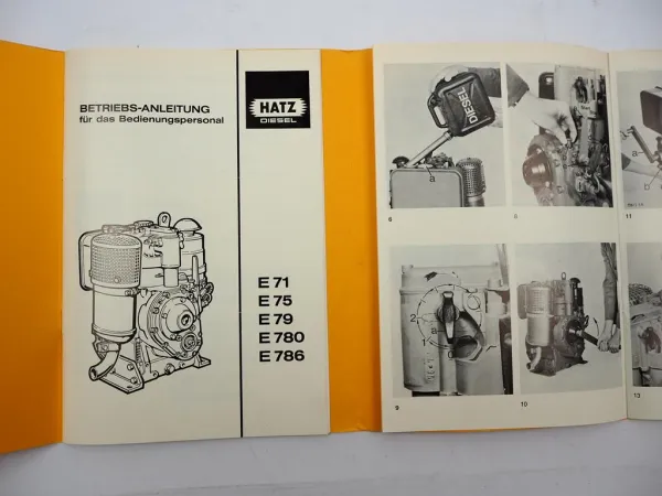 Original Hatz E 71 75 79 780 786 Dieselmotor Betriebsanleitung Wartung 1988