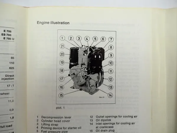 Original Hatz E 71 75 79 780 786 Engine Instruction Book Operation 1993