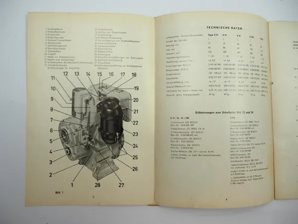 Original Hatz ES E 71 75 79 780 785 Dieselmotor Betriebsanleitung Wartung 1968
