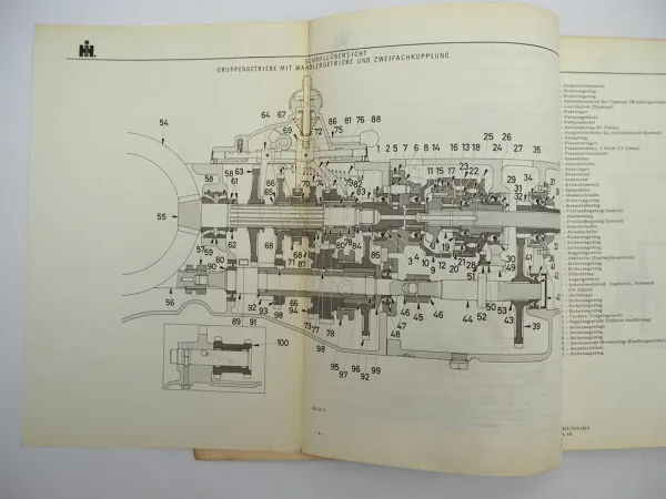 Original IHC 323 353 423 Werkstatthandbuch Getriebe Instandsetzung 1968