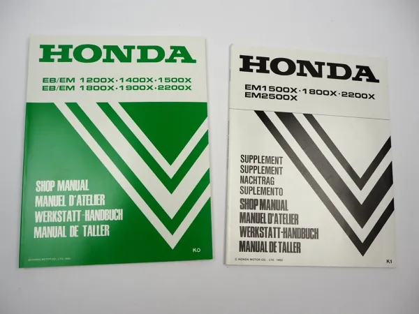 Original Honda EM EB 1200X - 2500X Generator Werkstatthandbuch 1983/92