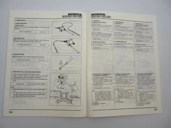 Original Honda EM EB 1200X - 2500X Generator Werkstatthandbuch 1983/92