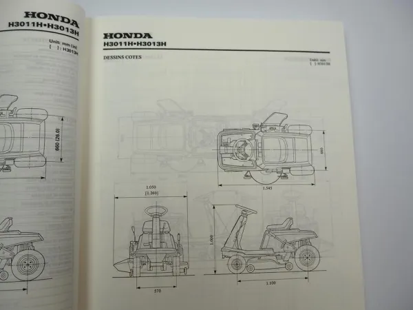 Original Honda H3011H H3013H Aufsitzmäher Rasentraktor Werkstatthandbuch 1989