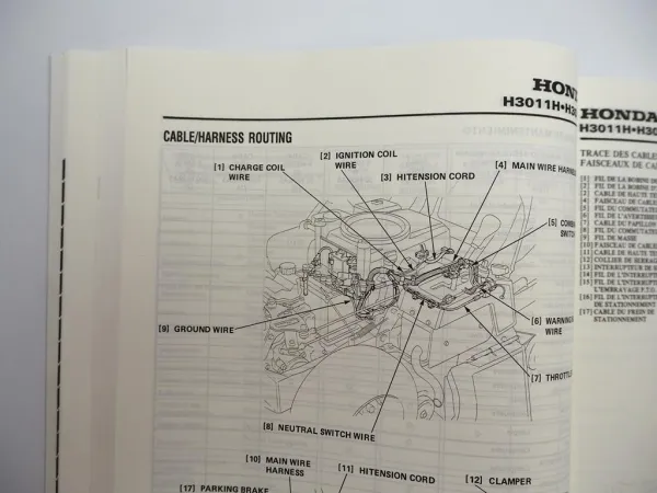 Original Honda H3011H H3013H Aufsitzmäher Rasentraktor Werkstatthandbuch 1989