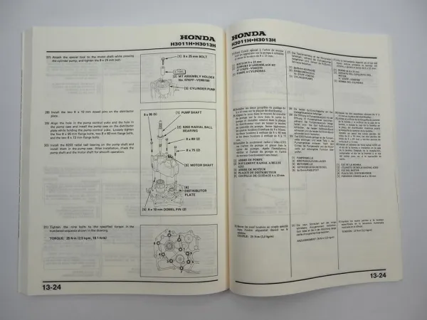 Original Honda H3011H H3013H Aufsitzmäher Rasentraktor Werkstatthandbuch 1989