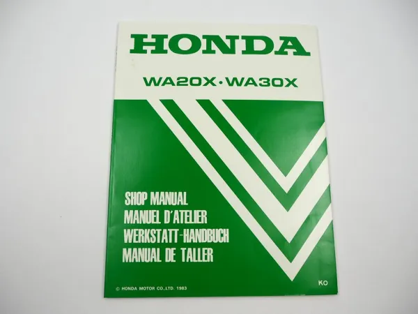 Original Honda WA20X WA30X Wasserpumpe Werkstatthandbuch Reparatur 1983