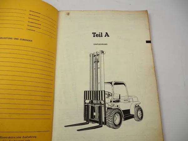 Original Hyster H110F H130F H150F Gabelstapler Ersatzteilliste 1972