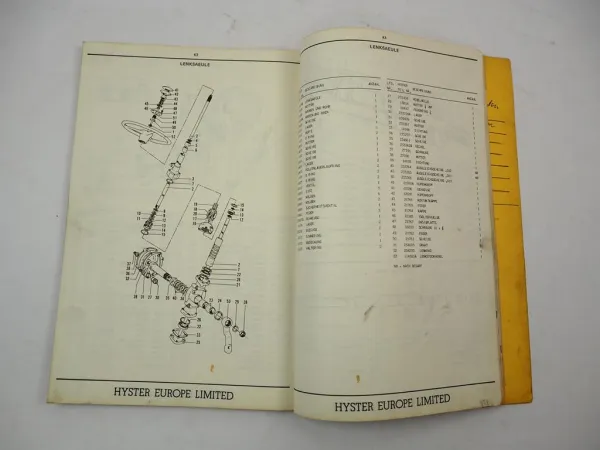 Original Hyster H110F H130F H150F Gabelstapler Ersatzteilliste 1972
