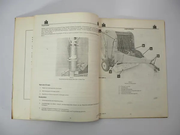 Original IHC 241 Großballenpresse Betriebsanleitung Bedienung Wartung 1977