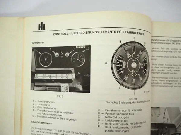 Original IHC 321 431 Mähdrescher Betriebsanleitung Bedienung Wartung 1973
