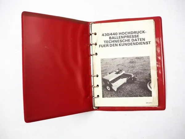 Original IHC 430 440 Ballenpresse Technische Daten Taschenbuch 1960/70er Jahre
