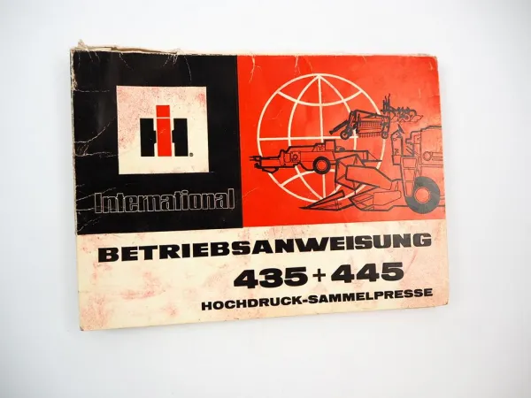 Original IHC 435 445 Hochdruckpresse Betriebsanleitung Bedienung 1978