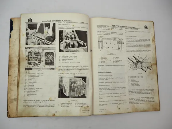 Original IHC 554 644 744 844 844S Werkstatthandbuch Getriebe 1976 Reparatur