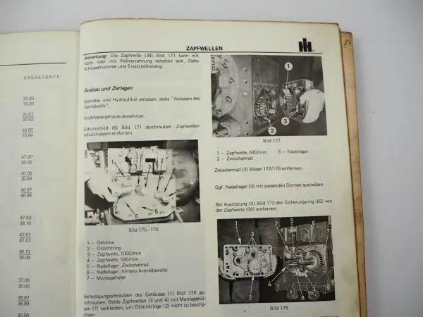 Original IHC 554 644 744 844 844S Werkstatthandbuch Getriebe 1976 Reparatur