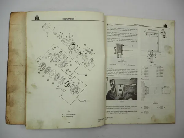 Original IHC 554 644 744 844 Fahrgestell Regelhydraulik Werkstatthandbuch 1970er