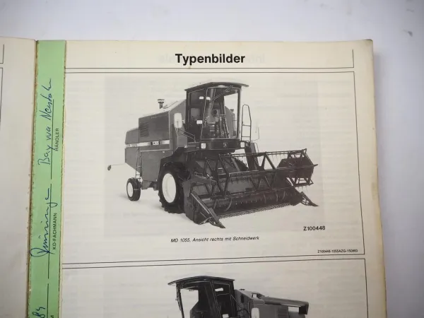 Original John Deere 1055 Mähdrescher Betriebsanleitung 1983