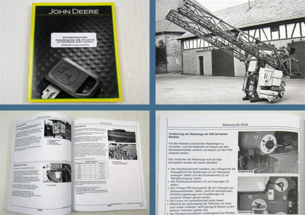 Original John Deere 508 510 512 Anbaufeldspritzen Betriebsanleitung Bedienung