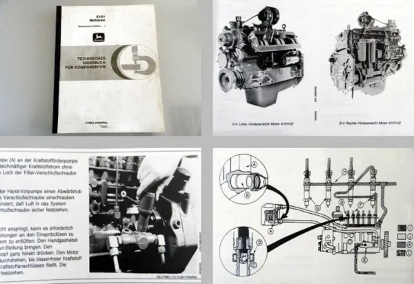 Original John Deere 6101 Motor Werkstatthandbuch 1992 Waterloo Produktion