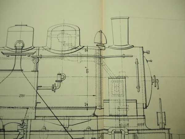 Original Jung B-NT 1940 Dampf Lokomotive Jungenthal Foto + technische Zeichnung