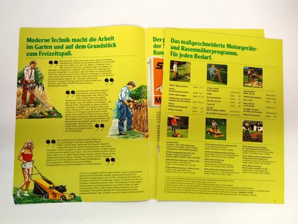 Original Katalog Stihl Stiga Motorgeräte Rasenmäher zur Gartenpflege 1982