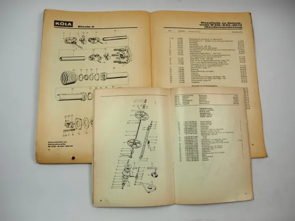 Original Köla Rivale 2 Hochdruckpresse Ersatzteilliste 1970/71