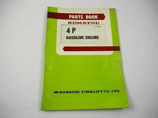 Original Komatsu 4P Gasoline Engine FG 10 14 15 18 L Forklift Parts Book 1984
