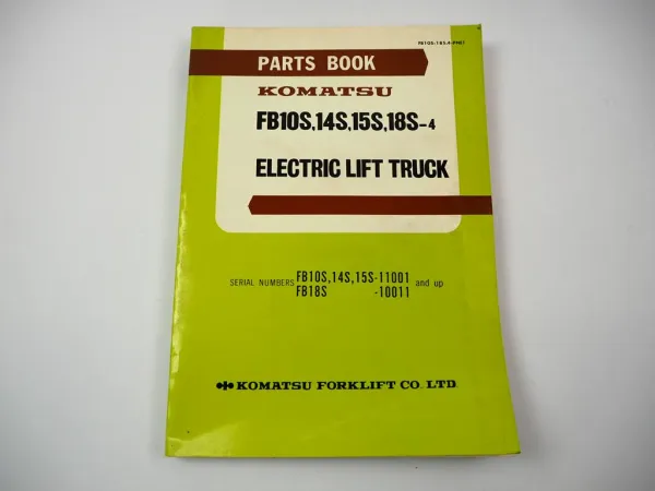 Original Komatsu FB 10S 14S 15S 18S -4 Forklift Parts List Ersatzteilliste 1982