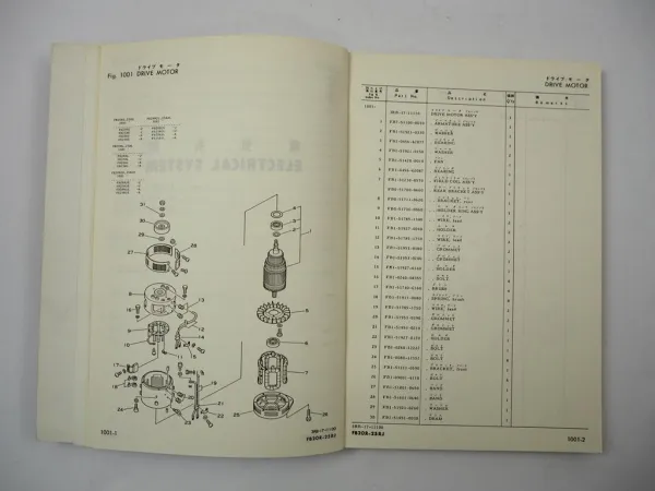 Original Komatsu FB 20 25 RJS RJL -2 Forklift Parts List Ersatzteilliste 1986