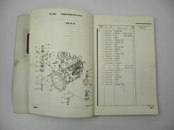 Original Komatsu FD 20 25 30 -7 T Forklift Torqflow Parts List Ersatzteilliste