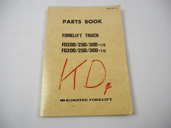 Original Komatsu FD FG 20 25 30 -11E Forklift Parts List Ersatzteilliste 1989