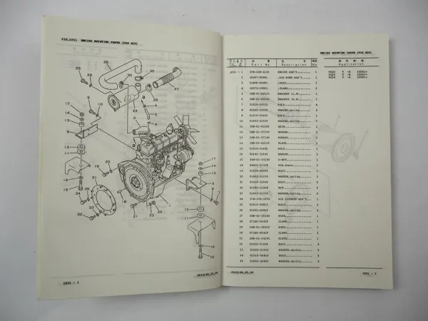 Original Komatsu FD FG 20 25 30 -11E Forklift Parts List Ersatzteilliste 1992