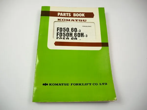 Original Komatsu FD FG 50 60 H -3 Forklift Truck Parts List Ersatzteilliste 1983