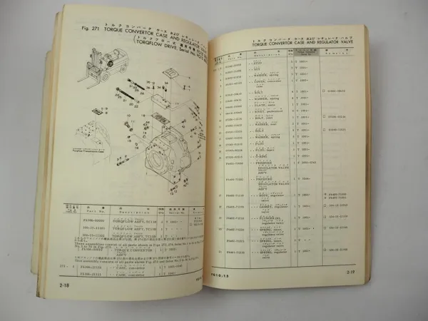 Original Komatsu FG 10-10 15-10 Forklift Truck Parts List Ersatzteilliste 1975