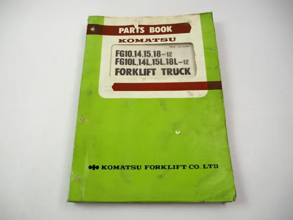 Original Komatsu FG 10 14 15 18-12 L Forklift Parts List Ersatzteilliste 1979