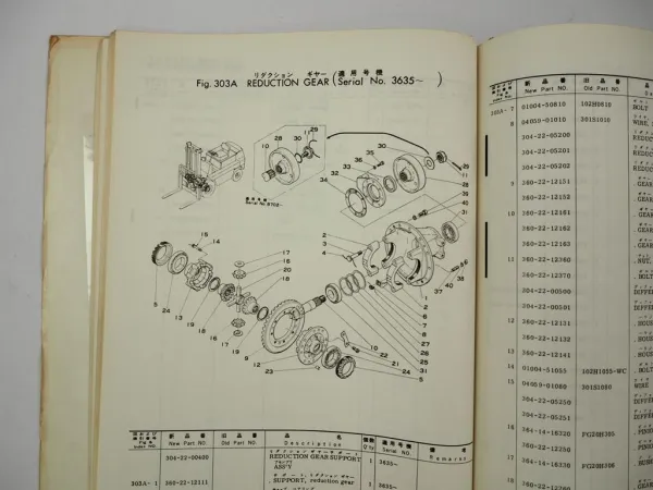 Original Komatsu FG20-5 Forklift Truck Spare Parts List Ersatzteilliste